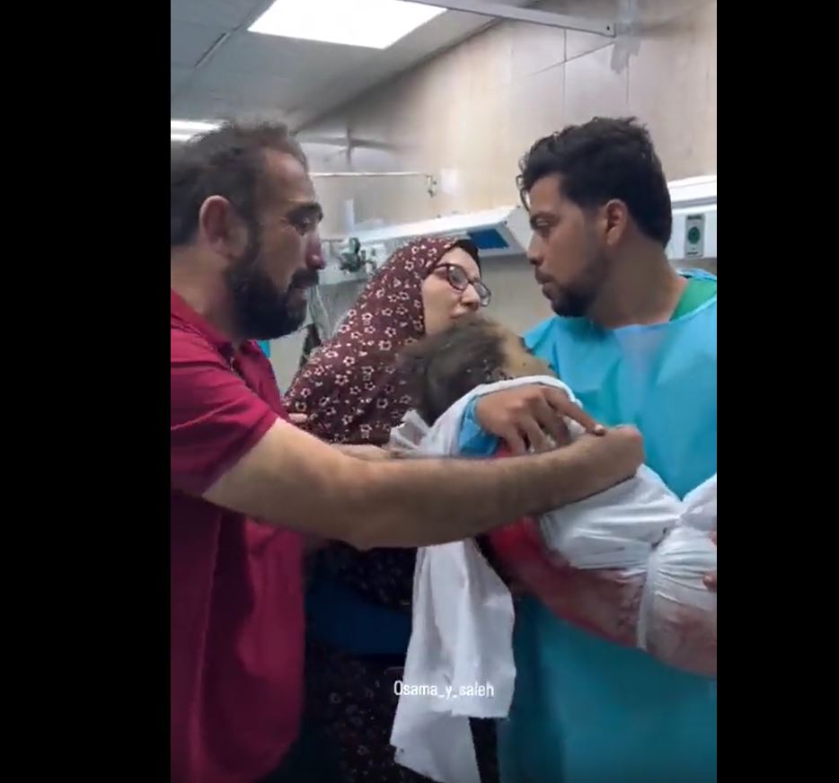 Video: Palestinian doctor at Al-Aqsa Hospital, Gaza bids farewell to his family killed in Israeli strikes