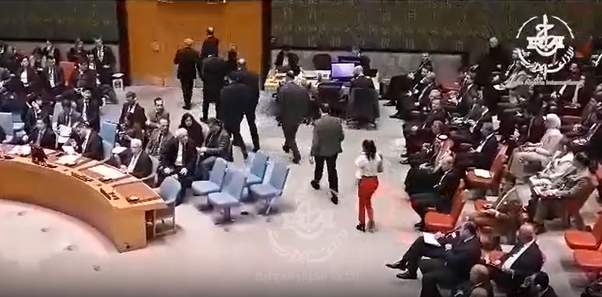 Video: Algerian delegation withdrew from UNSC in New York, as Israel reps preparing to speak