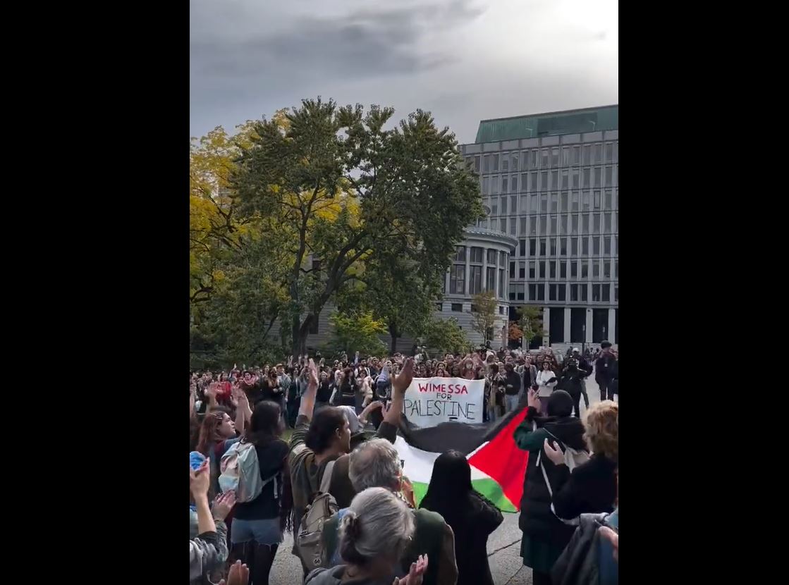Video: Dozens students of McGill university in Montreal, Canada protest McGill’s support Israeli genocide in Gaza
