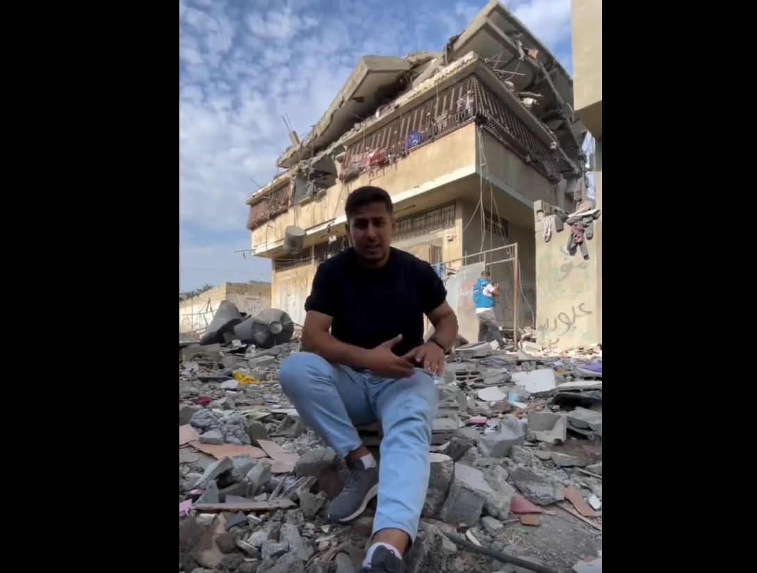 Video: Palestinian activist from rubble of his destroyed homes "We will rebuild our homes and all of Gaza" 