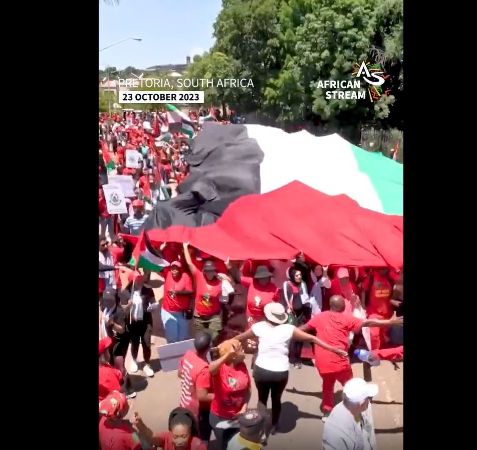 Video: Protest rally near Israel embassy in Pretoria, South Africa calling expulsion of Israeli ambassador