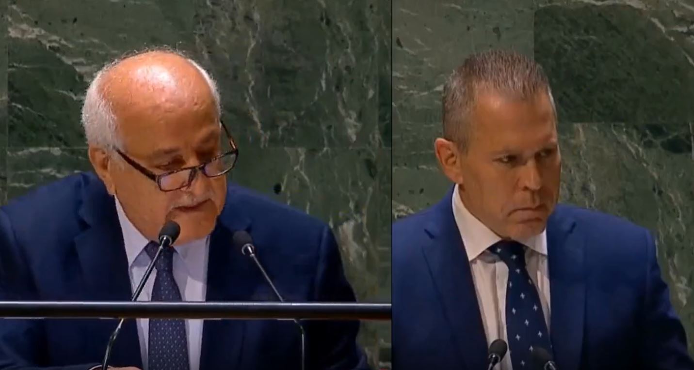 Video: Comparison btwn reception Palestinian and Israeli ambassadors received at UN General Assembly