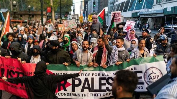 تظاهرة ضخمة في العاصمة الفنزويلية تأييدا للشعب الفلسطيني 