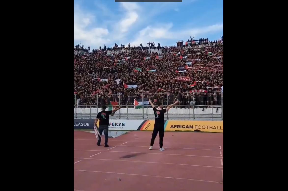 Video: Moroccan Wydad fans rock stadium with a new song in support of Palestine 