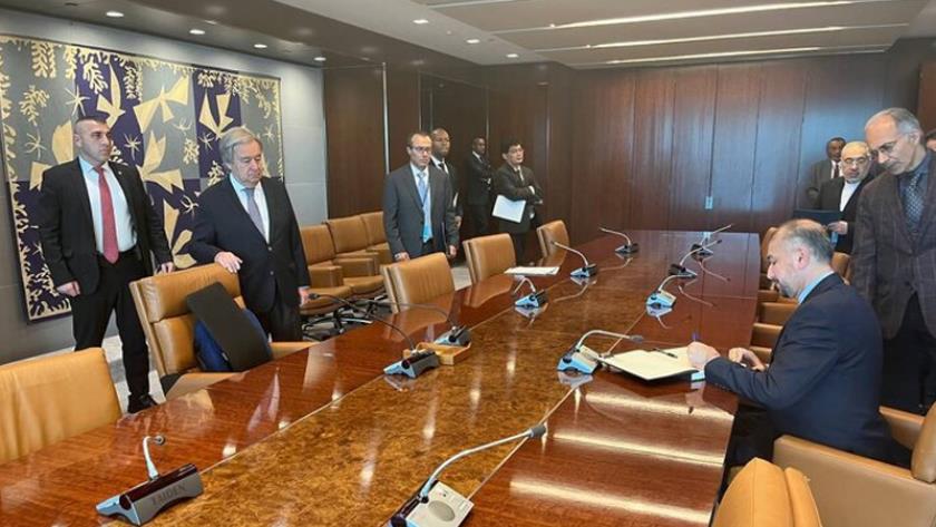 Iran's FM, UN chief confer on Gaza developments