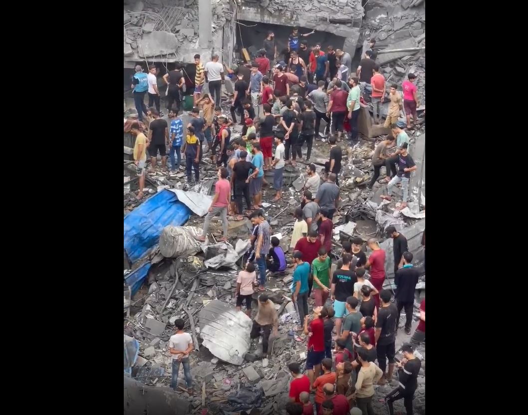 Video: Palestinians inspect destruction inflicted by Israeli airstrikes last night in Gaza