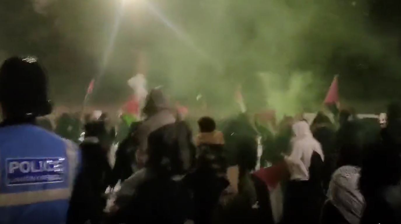 Video: Pro-Palestine protesters in London break through police lines, protested toward Israeli embassy