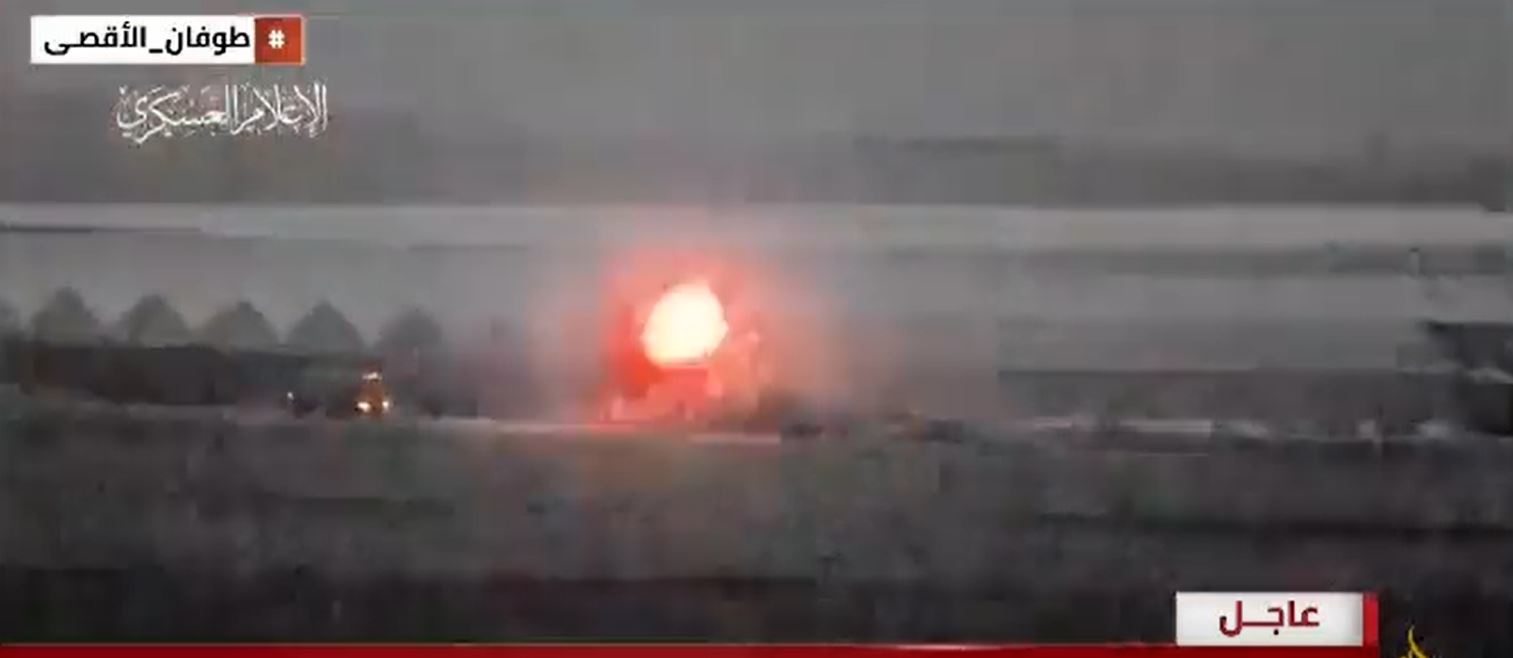 First video from Al-Qassam targeting Israeli "Tiger" armored vehicle with Kornet anti-tank missile