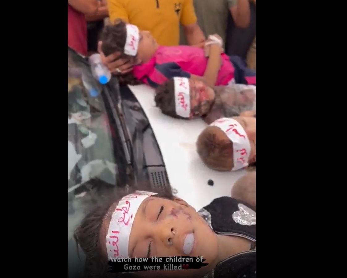 Video: While asleep, these innocent children massacred by Israeli airstrikes last night in Gaza 