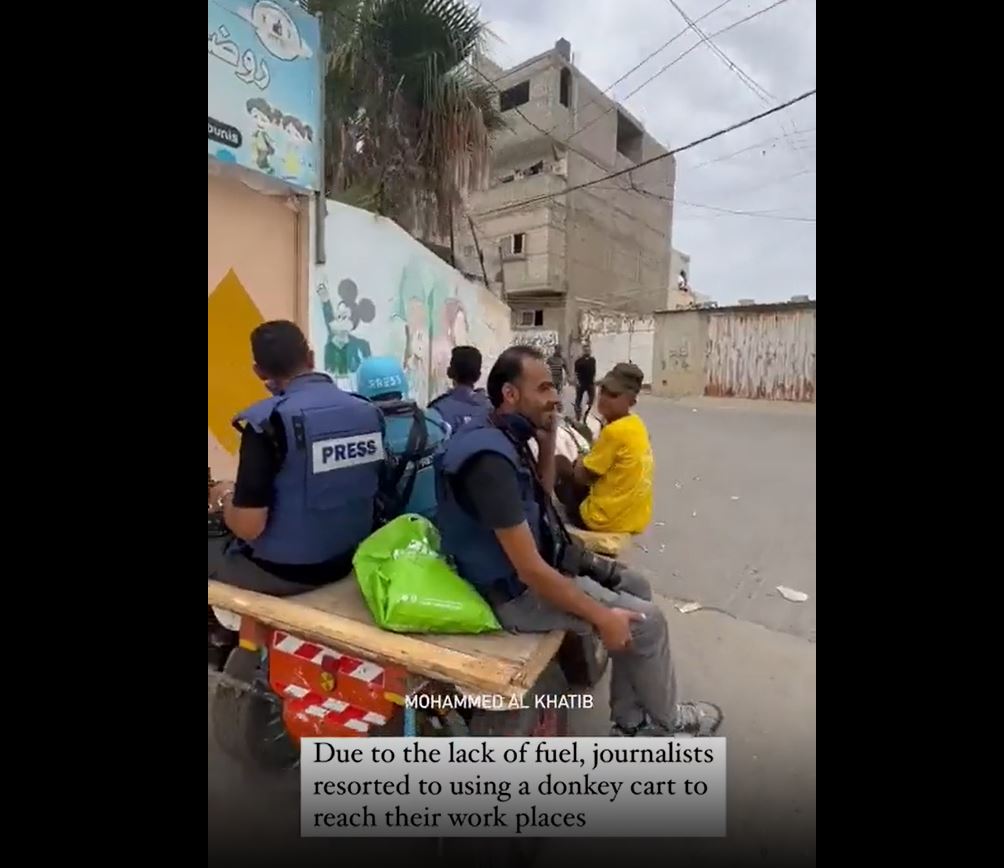 Video: As Israel's siege on Gaza continues, journalists using primitive means of transportation for coverage