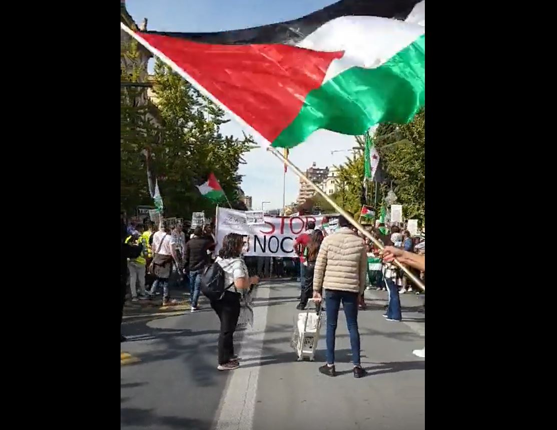 Video: Thousands participated in protest in Granada, Spain calling for ending Israeli genocide in Gaza