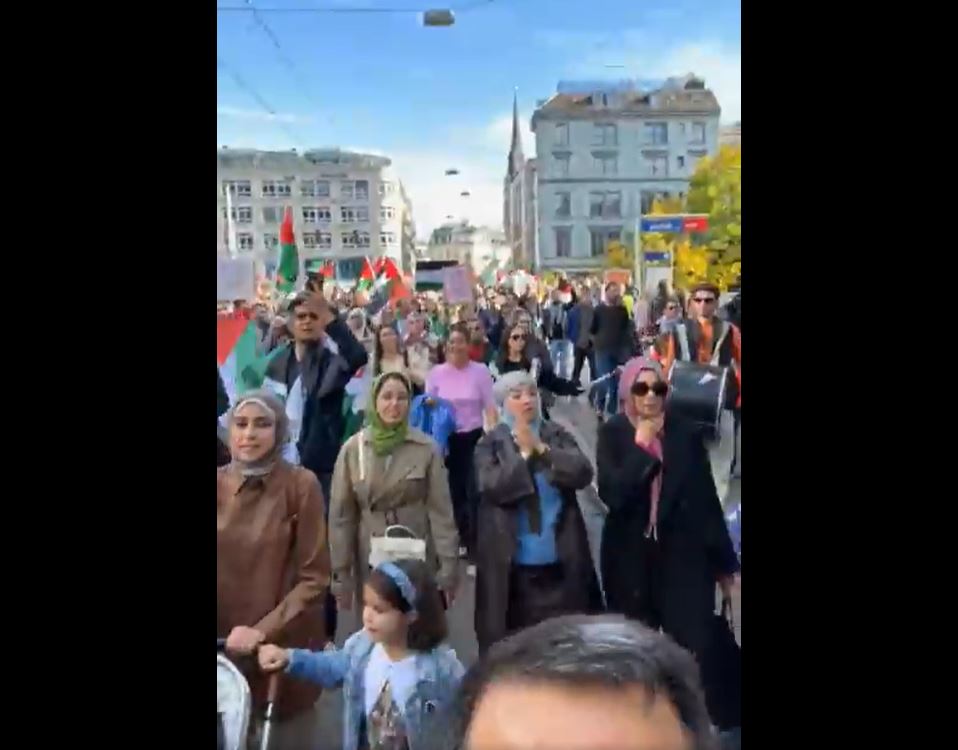 Video: Massive solidarity with Palestine in Zürich, Switzerland