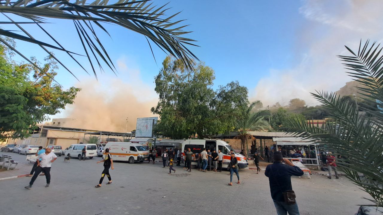 Video: Patients, displaced people in panic after Israeli airstrike near Indonesian Hospital, Gaza