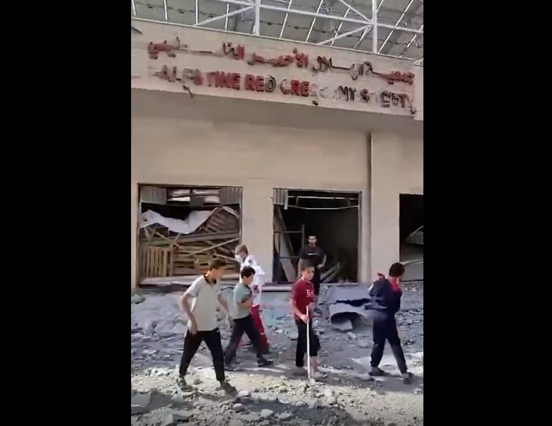 Video: Damage inflicted upon Red Crescent warehouses in Gaza after vicinity areas attacked by Israel