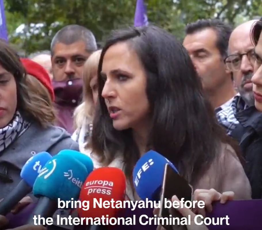 Video: Spanish minister call to bring Netanyahu before Intl Criminal Court