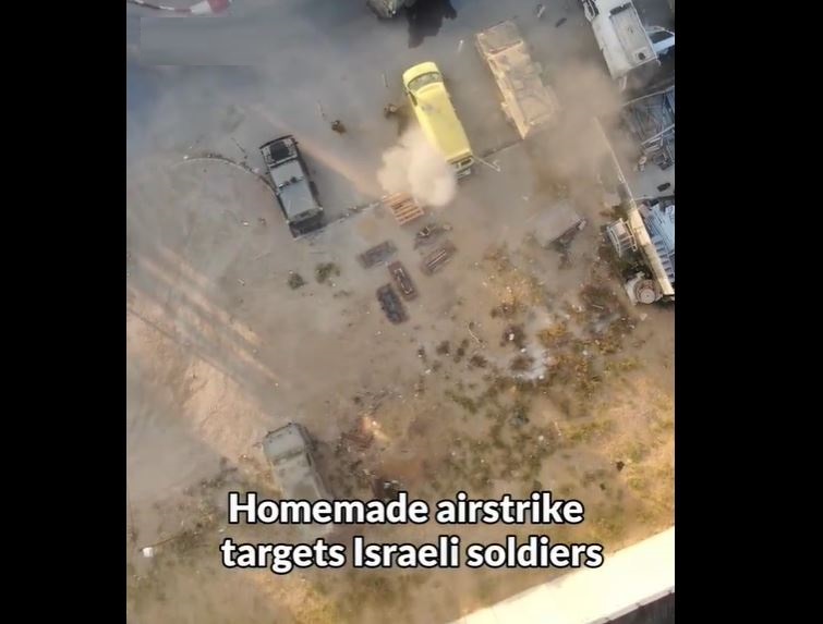 Watch how homemade airstrike targets Israeli soldiers 