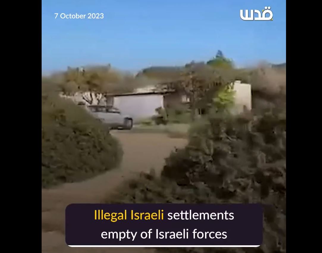 Video: Israeli colonies empty of occupation forces as Palestinians announced 'Al-Aqsa Flood' operation 