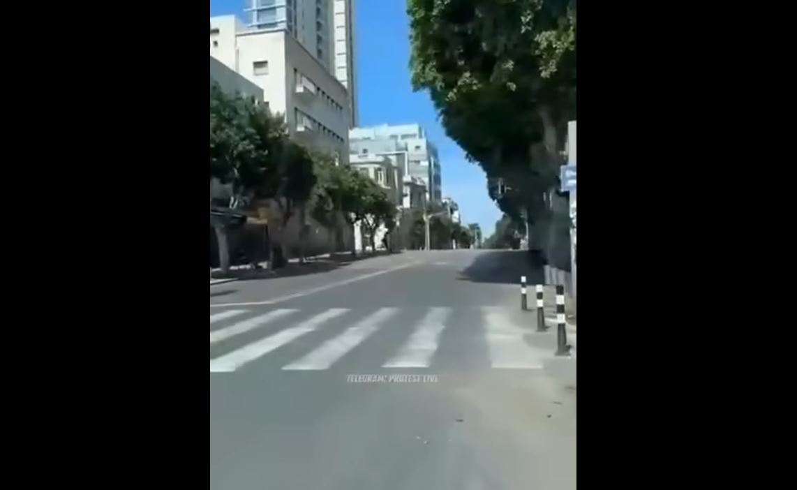Video: Tel Aviv streets empty for fear of Palestinian rockets and forces