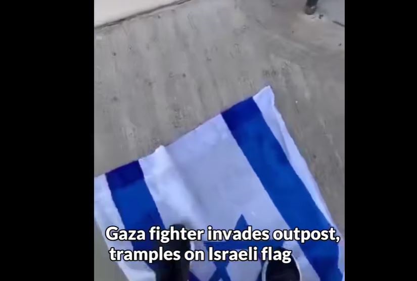 Video: Israeli dirty flag under tramples of Palestinian freedom fighter 