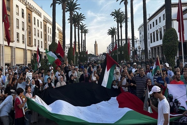 Rally held in Morocco’s Rabat in support of Palestine, against normalization