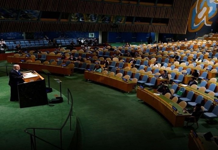 نتنياهو يلقي خطابا امام كراسي خالية في الامم المتحدة