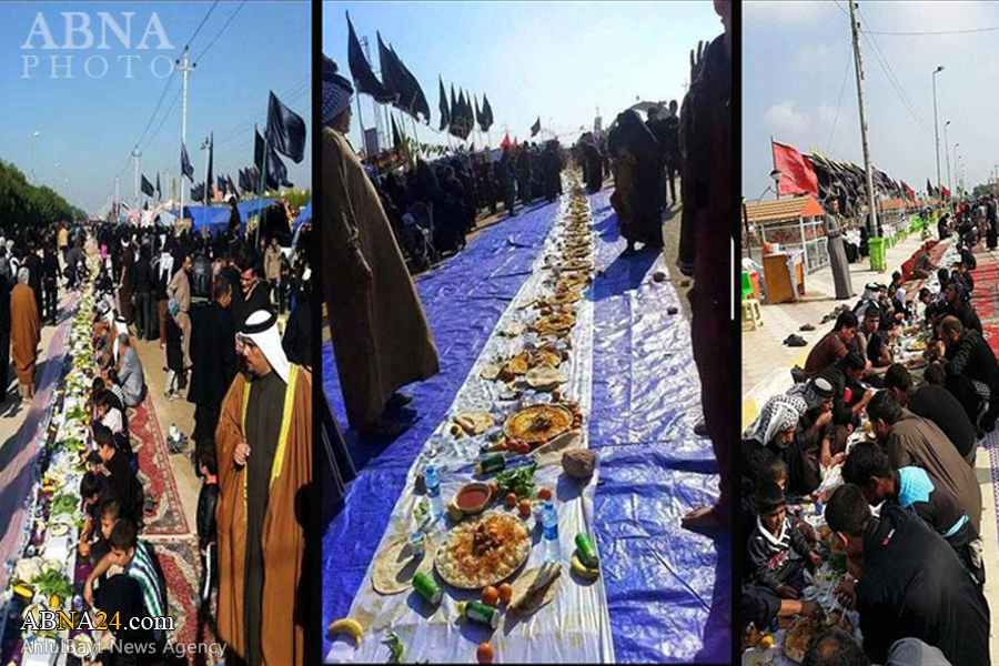 Biggest Arbaeen table set for pilgrims in Karbala (+Video)