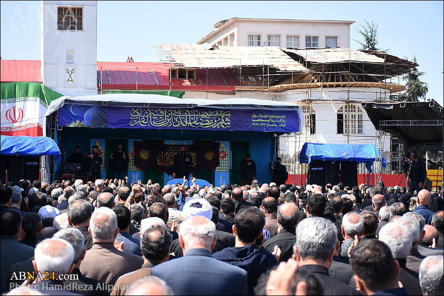 گزارش تصویری | مراسم عزاداری ظهر شهادت امام علی(ع) با حضور آیت‌الله رمضانی در رشت