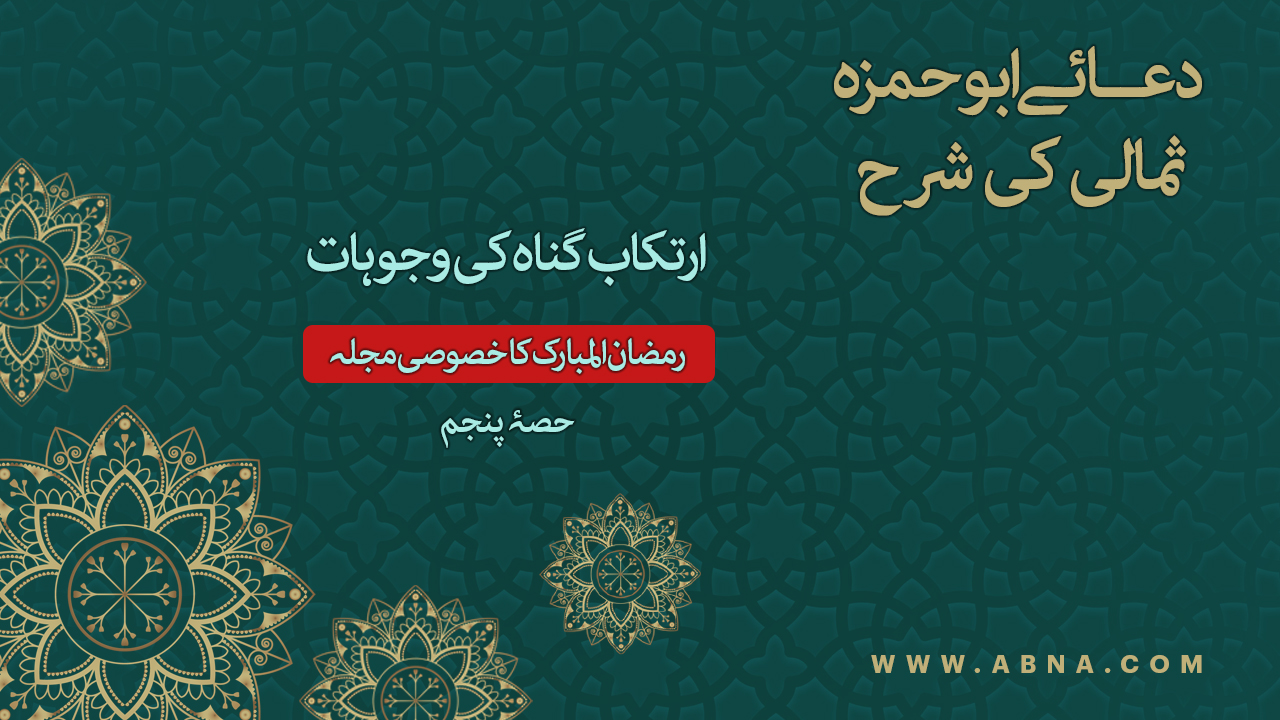ویڈیو | دعائے ابو حمزہ ثمالی کی شرح حصۂ پنجم: ارتکاب گناہ کی وجوہات