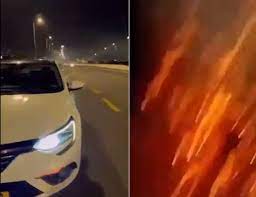 فيديو/ مستوطن يصيبه صاروخ إيراني أثناء محاولة توثيقه