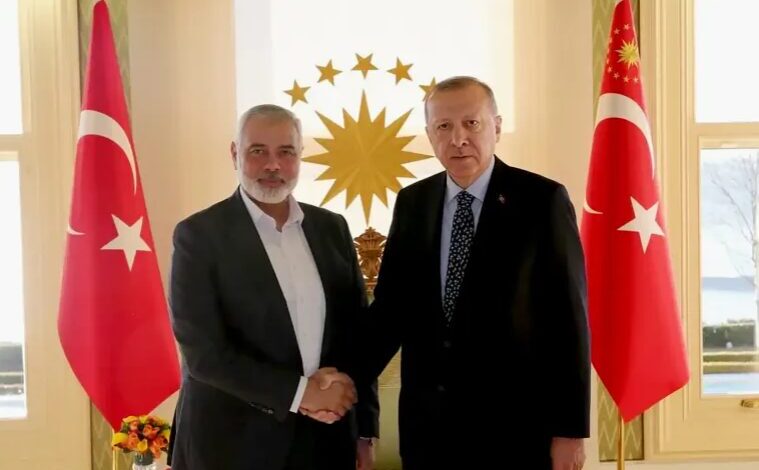 دیدار اردوغان با رئیس دفتر سیاسی حماس