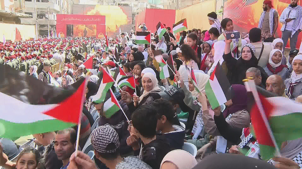 Video: Syrians, Palestinians rally in solidarity with Gaza on International Quds Day