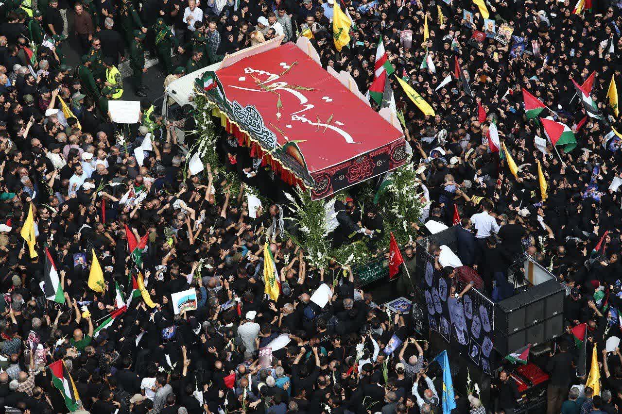 Bidiyo Ɗaukar Sama Na Yadda Aka Gudanar Da Jana'izar Shahid Isma'il Haniya A Tehran