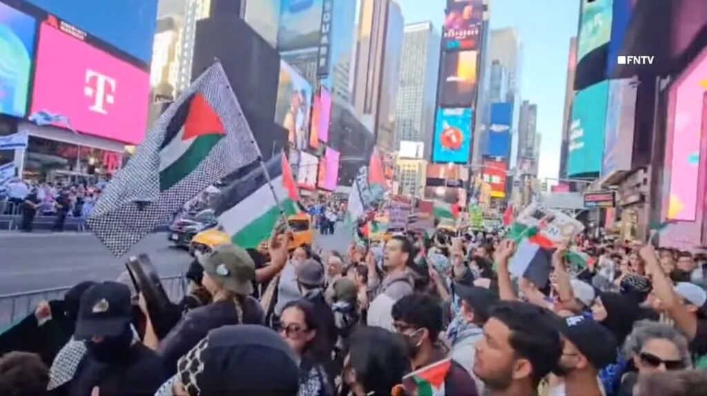 Protesters in Times Square condemn Haniyeh’s assassination