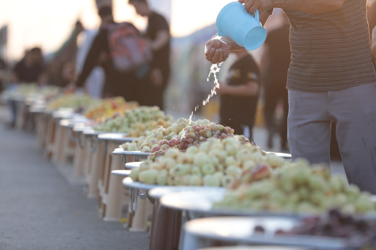 العراق..شبابٌ يشترون "6" أطنان من الفواكه من نفقاتهم الخاصة ويُقدّمونها لزوار الأربعين+(صور)