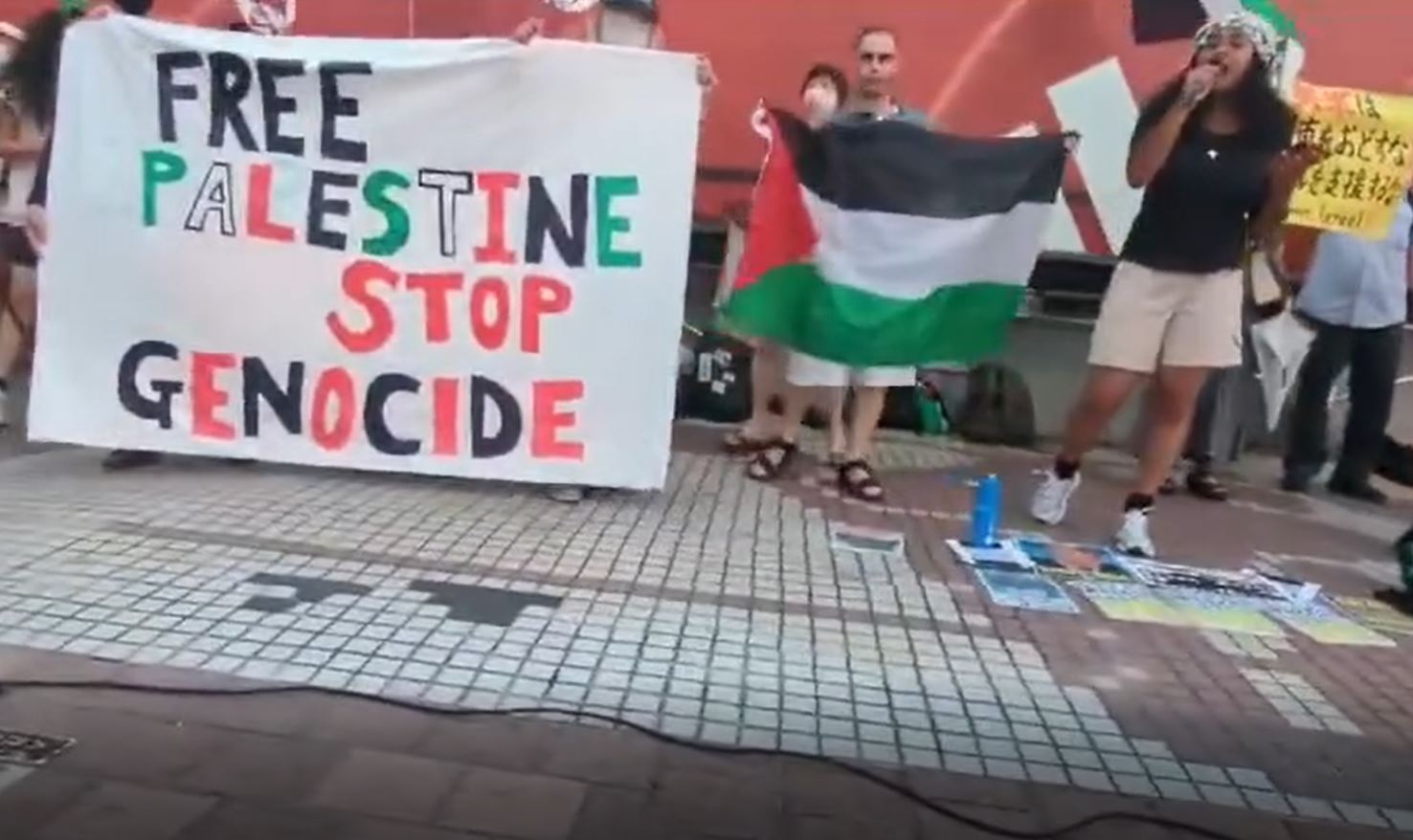 Video: Japanese activists protest in Shibuya condemning Israeli massacre in Gaza