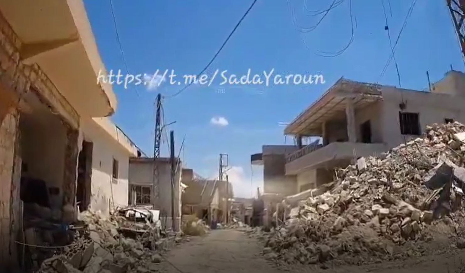 Footage showing destruction in Yaroun village, S Lebanon as a result of almost daily Israeli bombardment