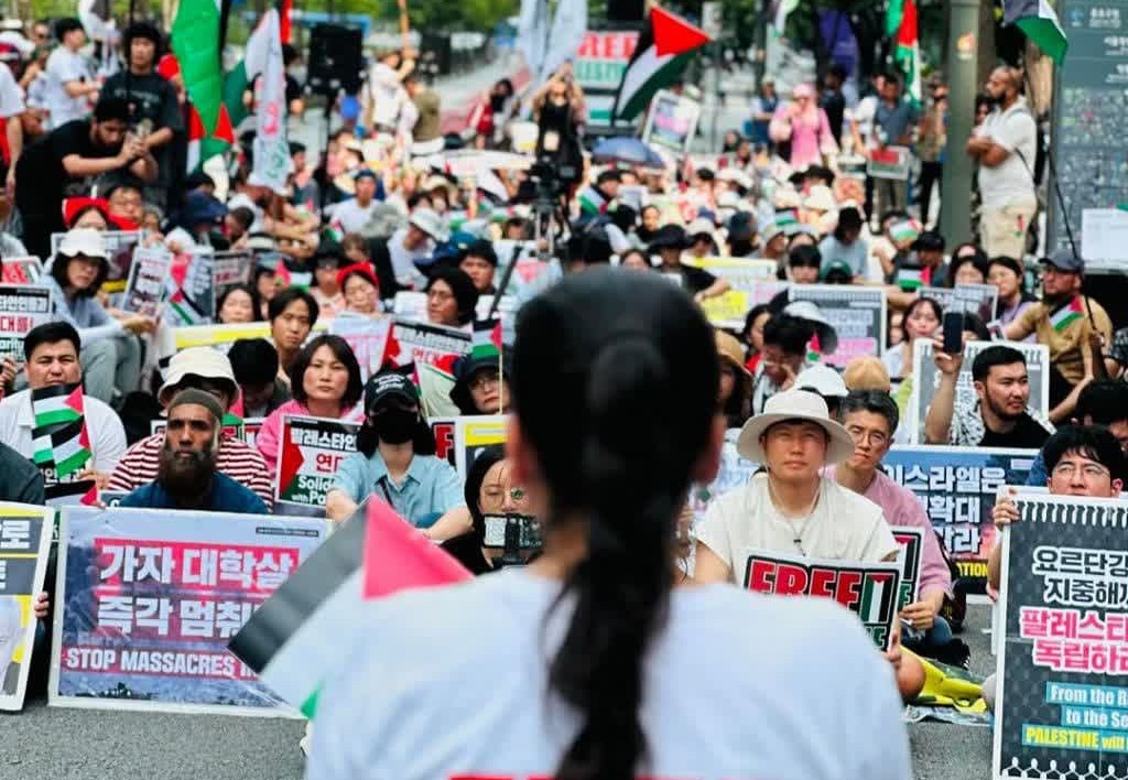 사진 뉴스 | 가자 지구의 시온주(이스라엘군)의 대량 학살을 규탄하는 한국 사람들의 시위