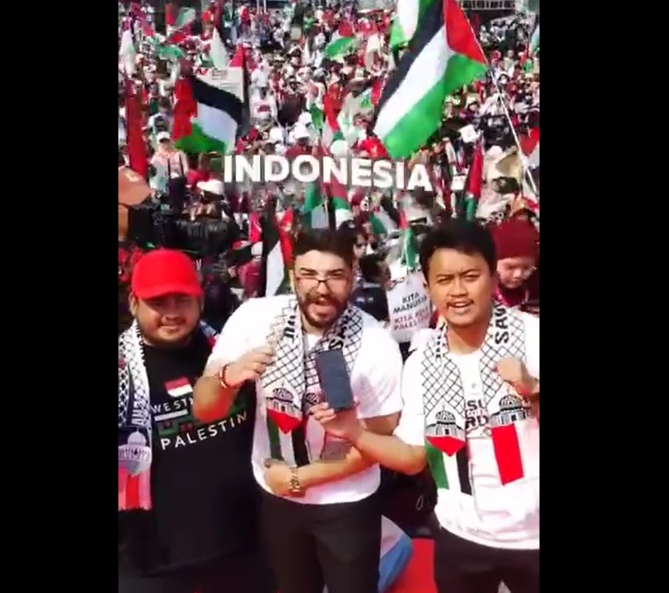 Video: Palestinian flag proudly raised during Indonesian people's independence day 