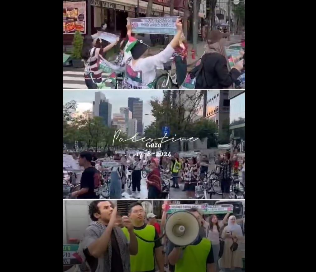 Video: Pro-Palestine activists organized a "ride for Palestine" in Seoul, South Korea 