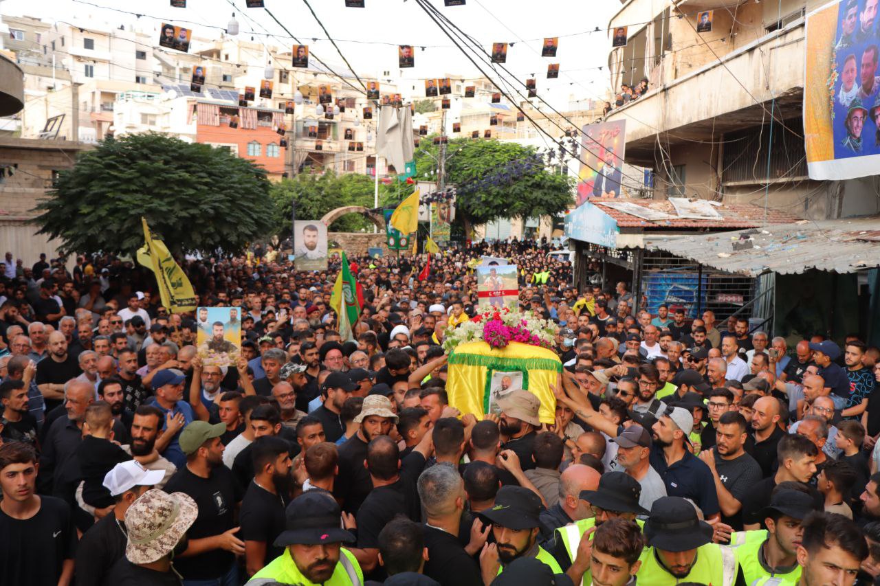 Video: Funeral procession of Hezbollah martyr "Hussain Ibrahim Kasab" in Burj al-Shamali