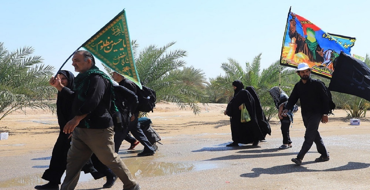Video: Arbaeen pilgrims walking on Karbala route at temperature of nearly 50°C