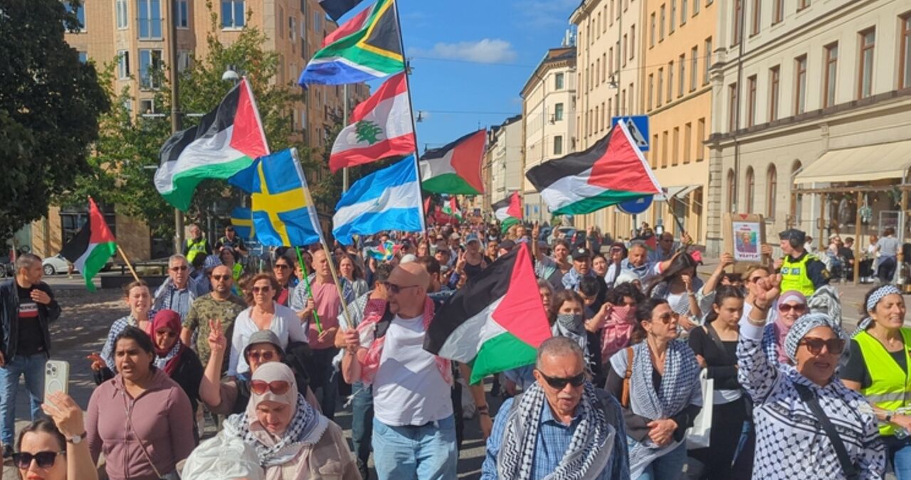 Swedish people protest against Israeli crimes in Gaza