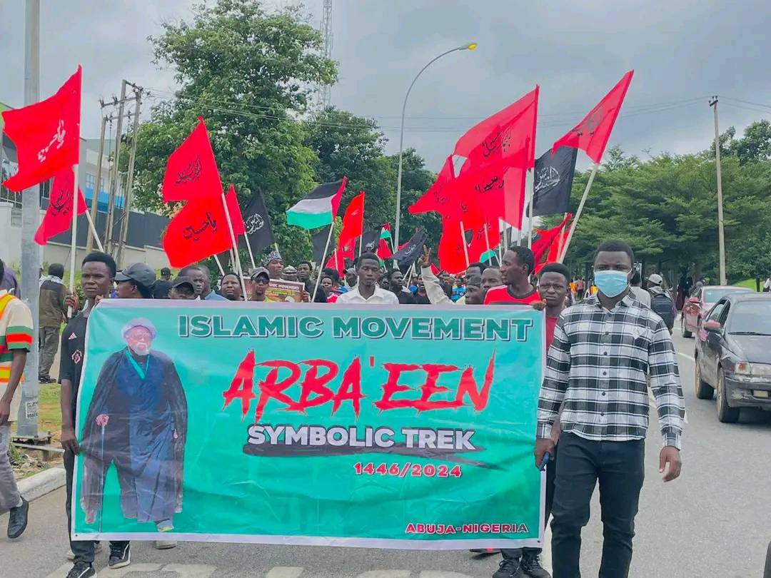 Nigerian Muslims observe Arbaeen march symbolically