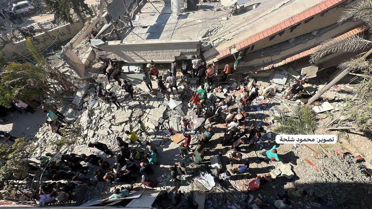 30 Palestinian martyrs in new Israeli massacre targeting two schools in Gaza