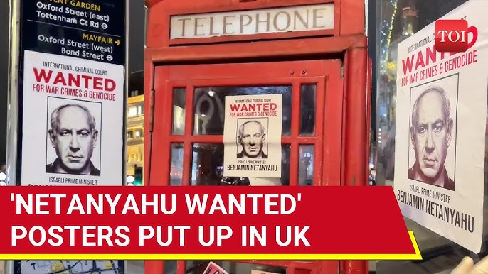 نصب آگهی تحت‌تعقیب بودن نتانیاهو در خیابان‌های انگلیس + ویدیو
