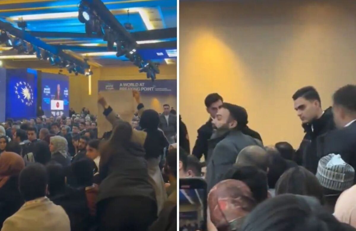 Suçları soykırımcı İsrail'le ticareti kes demek! TRT World Forum'daki protestoda 9 kişi tutuklandı