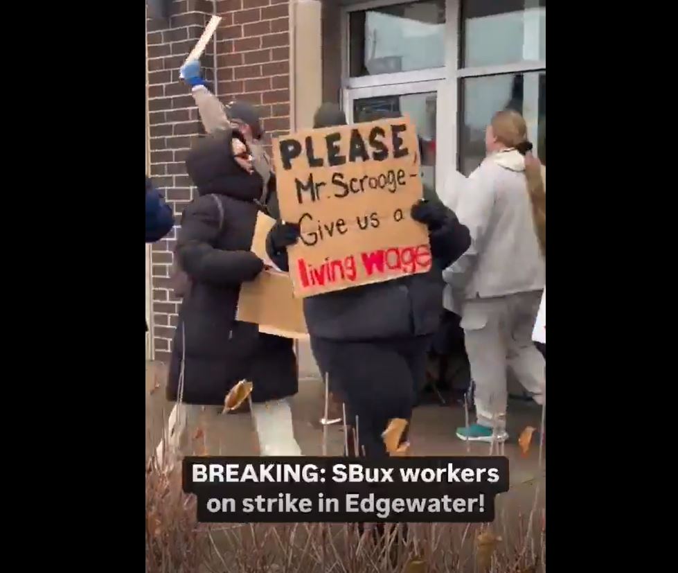 Video: Starbucks workers in Edgewater, US strike over unfair labor practices following prolonged boycott 