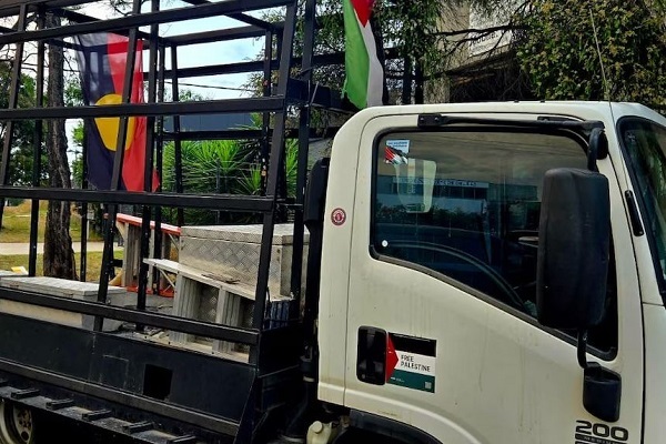 Truck displaying Palestinian flags set ablaze in Melbourne