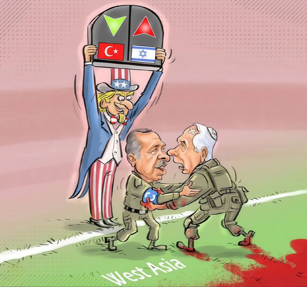 کاریکاتیر / أمريكا تبدل اللاعبين في سوريا..