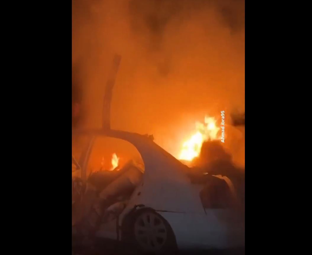 Sensitive video: Moments Israeli warplanes targeted aid security guards in Deir al-Balah central Gaza 